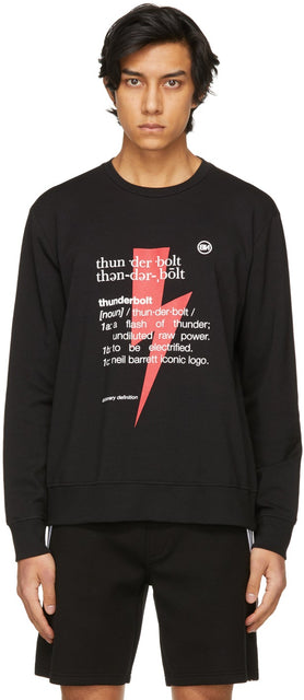 Neil Barrett Black 'Thunderbolt' Sweatshirt - Sweat-shirt Noir Barrett Black 'Thunderbolt' - Neil Barrett Black 'Thunderbolt'스웨터