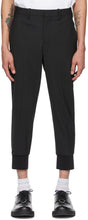 Neil Barrett Black Wool Travel Slim Low-Rise Trousers - NEIL BARRETT Pantalon de laine de laine noire - Neil Barrett 검은 양모 여행 슬림 저층 바지