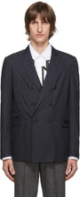 Neil Barrett Navy Skinny Fit Double-Breasted Blazer - NEIL BARRETT Navy Skinny Fit Blazer à double boutonnage - Neil Barrett 해군 스키니 피트 더블 브레스트 블레이저