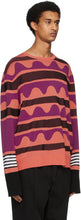 Neil Barrett Orange Striped Primitive Art Sweater