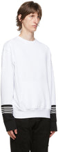 Neil Barrett White Front Pocket Stripe Sweatshirt