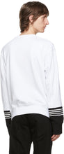 Neil Barrett White Front Pocket Stripe Sweatshirt
