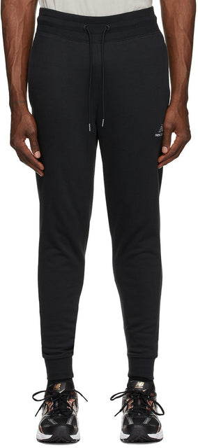 New Balance Black Essentials Embroidered Lounge Pants - Nouveau Pantalon de salon Essentials Black Essentials Essentials - 뉴 밸런스 블랙 필수품 수 놓은 라운지 바지