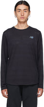 New Balance Black Q Speed Fuel Long Sleeve T-Shirt - Nouveau Solde T-shirt à manches longues à manches longues en carburant Noir Q - 뉴 밸런스 블랙 Q 속도 연료 긴 소매 티셔츠