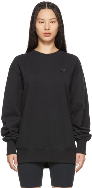 Nike Black Classic Fleece Sportswear Sweatshirt - Sweat-shirt de vêtements de sport en polaire classique Nike Noir - 나이키 블랙 클래식 양털 스포츠웨어 스웨터