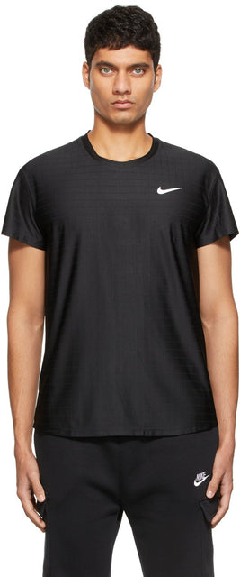 Nike Black Dri-FIT Tennis T-Shirt - T-shirt de tennis Nike Noir Dri-Fit - 나이키 블랙 Dri-Fit 테니스 T 셔츠