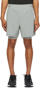 Nike Grey 2-in-1 Yoga Shorts - Short de yoga Nike Grey 2 en 1 - 나이키 그레이 2-in-1 요가 반바지