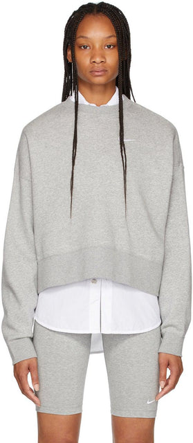 Nike Grey Fleece NSW Sweatshirt - Sweat-shirt Nike Grey Fleece NSW - 나이키 그레이 플리스 뉴스 스웨터