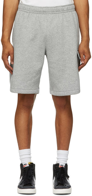 Nike Grey Fleece Sportswear Club Cargo Shorts - Nike Grey Fleece Sportswear Club Cargo Shorts - 나이키 그레이 양털 스포츠웨어 클럽화물 반바지