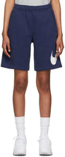 Nike Navy Fleece Sportswear Club Shorts - Shorts de club de vêtements de sport Nike Navy Fleece - 나이키 해군 양털 스포츠웨어 클럽 반바지