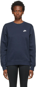 Nike Navy Fleece Sportswear Club Sweatshirt - Sweat-shirt de club de sport Nike Navy Fleece Sportswear - 나이키 해군 양털 스포츠웨어 클럽 스웨터