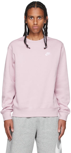 Nike Pink Sportswear Club Sweatshirt - Sweat-shirt Nike Rose Sportswear Club - 나이키 핑크 스포츠웨어 클럽 스웨터