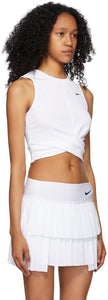 Nike White Dry-FIT Twist Cropped Sport Top