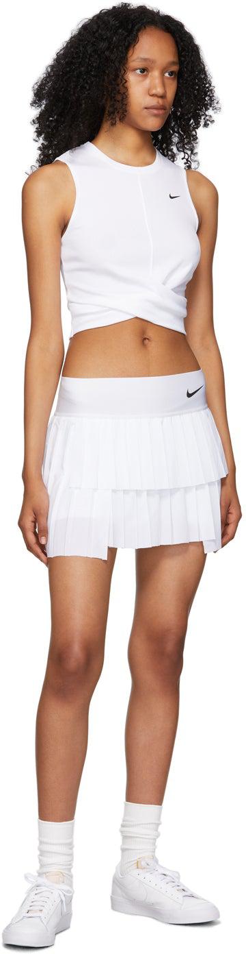 Nike White Dry-FIT Twist Cropped Sport Top
