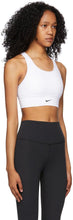 Nike White Swoosh Long Line Sports Bra