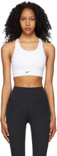 Nike White Swoosh Long Line Sports Bra - Soutien-gorge sportif à longue ligne Nike Blanc Swoosh - 나이키 화이트 Swoosh Long Line Sports Bra.