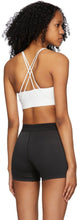 Nike White Swoosh Luxe Sport Bra
