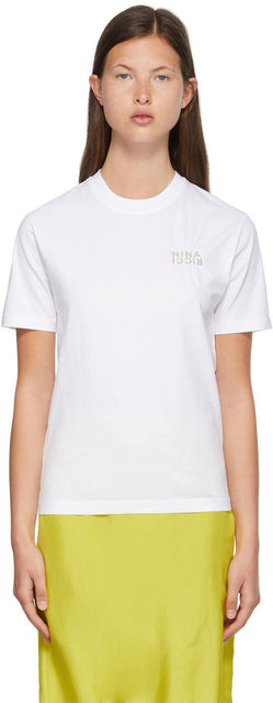 Nina Ricci White Logo T-Shirt - T-shirt logo blanc Nina Ricci - Nina Ricci 화이트 로고 티셔츠