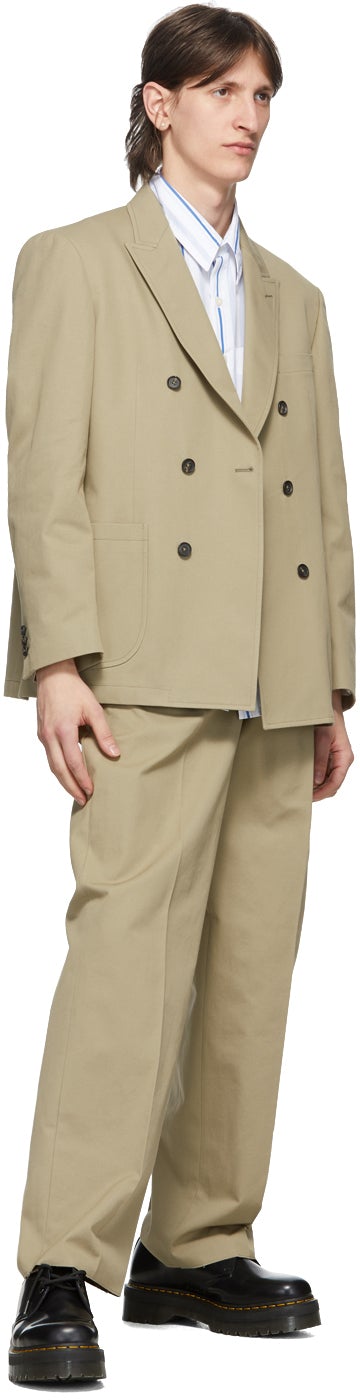 Noah Tan Double-Breasted Blazer