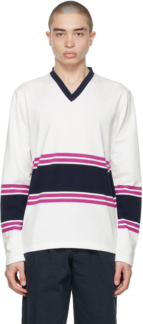 Noah White Football Jersey Long Sleeve T-Shirt - T-shirt à manches longues de Jersey de football blanc Noah - 노아 화이트 축구 유니폼 긴 소매 티셔츠