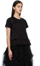 Noir Kei Ninomiya Black Ponte Laced T-Shirt