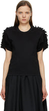 Noir Kei Ninomiya Black Ponte Ruched T-Shirt - T-shirt Noir Kei Ninomiya Noire Ponte Ruched - 누르 케이 니노 미야 블랙 폰테 ruched 티셔츠