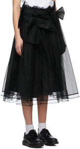 Noir Kei Ninomiya Black Tulle Bow Skirt