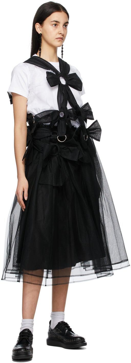 Noir Kei Ninomiya Black Tulle Bow Skirt