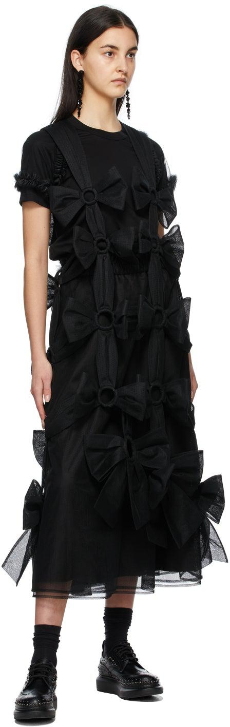 Noir Kei Ninomiya Black Tulle Sleeves T-Shirt
