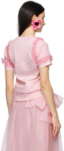 Noir Kei Ninomiya Pink Tulle Sleeves T-Shirt
