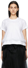Noir Kei Ninomiya White Ponte Tulle T-Shirt - Noir Kei Ninomiya White Ponte Tulle T-shirt - 누르 케이 니노 미야 화이트 폰테 얇은 티셔츠