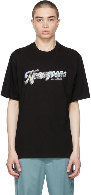 Noon Goons Black Postcard T-Shirt - T-shirt de carte postale noire de midi Goons - 정오 Goons 검은 엽서 티셔츠