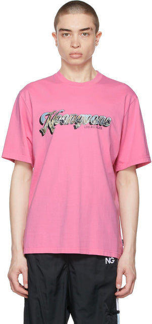 Noon Goons Pink Postcard T-Shirt - T-shirt de cartes postal rose midi rose - 정오 Goons 핑크 엽서 티셔츠