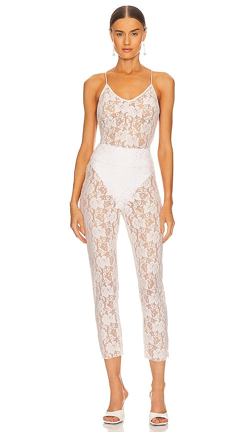 Norma Kamali Low Back Fara Slip Jumpsuit in White Norma Kamali Low Back Fara Slip Suit en blanc 诺玛·卡玛利（Norma Kamali