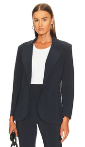 Norma Kamali Single Breasted Jacket in Charcoal Veste à poitrine unique Norma Kamali à charbon de bois 木炭中的诺玛·卡玛利（Norma Kamali）单胸夹克