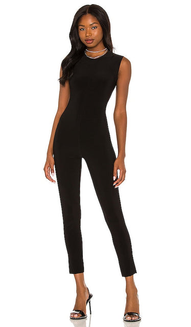 Norma Kamali Sleeveless Catsuit in Black Norma Kamali sans manches en noir en noir 诺玛·卡玛利（Norma Kamali）无袖穿着黑色的连衣裙