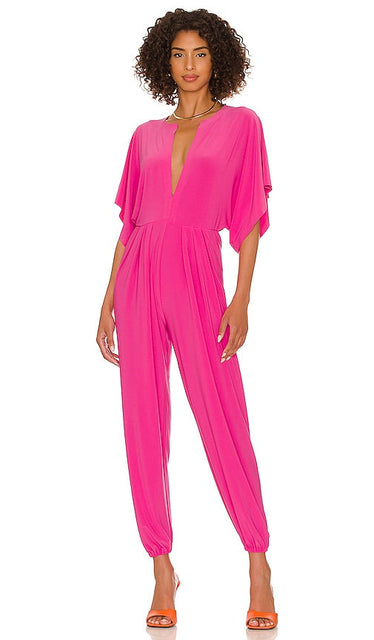 Norma Kamali x REVOLVE Rectangle Jog Jumpsuit in Pink NORMA KAMALI X TEPLOVE RECTANGE JOG JOG JOG SUIT Norma Kamali X旋转矩形慢跑连身裤穿着粉红色