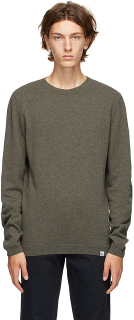 Norse Projects Green Wool Sigfred Sweater - Pull de Sigfred de laine verte PROJETS NORSE - 노르웨이 프로젝트 녹색 양모 Sigfred 스웨터