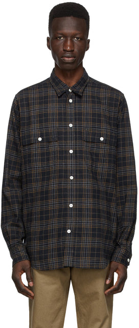 Norse Projects Navy Flannel Check Villads Shirt - PROJETS NORSE PROJETS NAVY Flannel Check Villads Chemise - Norse Projects Navy Flannel Check Villads Shirt.