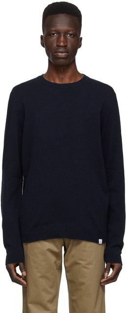 Norse Projects Navy Wool Sigfred Sweater - PROJETS NORSE PROJETS NAVY SIGFRED SIGFRED - 노르웨이 프로젝트 해군 양모 Sigfred 스웨터