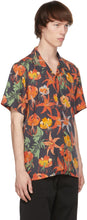 Nudie Jeans Black Arvid Lilies Short Sleeve Shirt