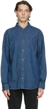 Nudie Jeans Blue Denim Albert Mid Worn Shirt - Chemise de Nudie Jeans Blue Denim Albert - Nudie 청바지 블루 데님 앨버트 중반 셔츠를 중반