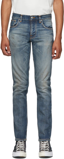 Nudie Jeans Blue Grim Tim Jeans - Nudie Jeans Blue Grim Tim Jeans - Nudie 청바지 푸른 얼굴 팀 청바지