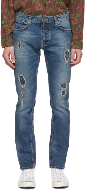 Nudie Jeans Blue Grim Tim Jeans - Nudie Jeans Blue Grim Tim Jeans - Nudie 청바지 푸른 얼굴 팀 청바지