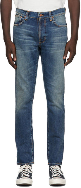 Nudie Jeans Blue Lean Dean Jeans - Nudie Jeans Blue Lean Dean Jeans - Nudie 청바지 블루 린 딘 청바지