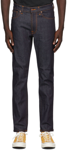Nudie Jeans Indigo Dry Lean Dean Jeans - Jeans Nudie Jeans Indigo Dry Lean Dean Jeans - Nudie 청바지 인디고 드라이 마른 딘 청바지