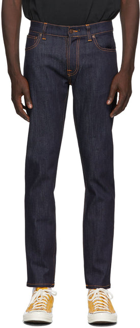 Nudie Jeans Indigo Dry Thin Finn Jeans - Nudie Jeans Indigo Dry Mince Finn Jeans - Nudie 청바지 인디고 건조 핀 청바지