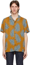 Nudie Jeans Orange Leaf Print Arvid Shirt - Chemise Arvid de Nudie Jeans à feuilles d'orange - Nudie 청바지 오렌지 잎 인쇄 아비드 셔츠입니다
