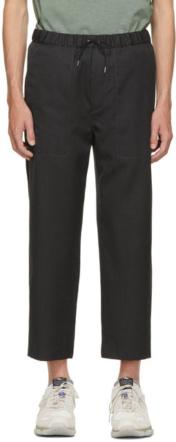 OAMC SSENSE Exclusive Grey Drawcord Trousers - Pantalon de cordon gris exclusif SSense Oamc Ssense - OAMC Ssense 독점적 인 회색 드로우 셔