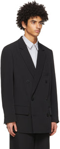 OVERCOAT Black Rayon Tricotine Blazer